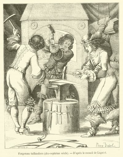 Verktygssmeder, 1600-talet (gravyr) av French School