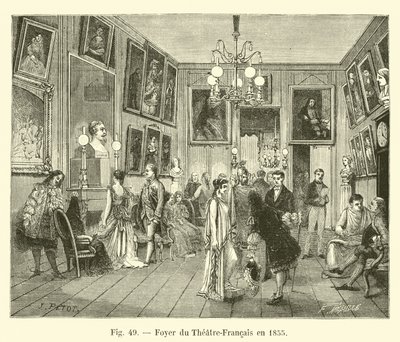 Foajén för Theatre-Francais 1855 av French School