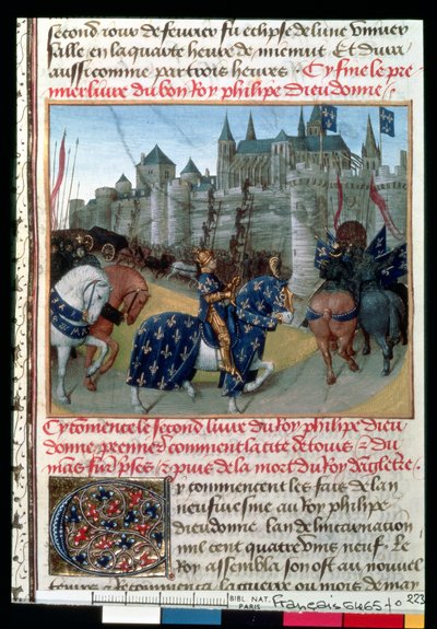 Fr 6465 f.223 Att ta turer av Philippe Auguste (1165-1223) Frankrikes kung 1202 av French School