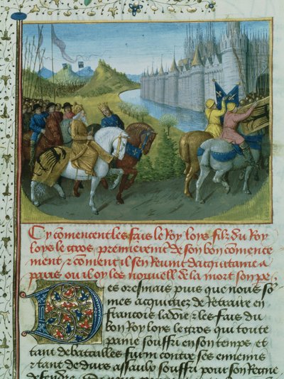 Fr 6465 f.22 Ludvig VII:s intåg i Konstantinopel med kejsar Conrad III under korstågen, 1147-9 (se även 154771) av French School