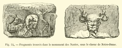 Fragment hittade i monumentet Nautes, under Notre-Dames kör av French School