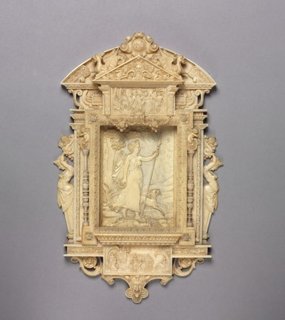 Inramad relief av jägaren Diana, c.1850 av French School