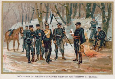 Franc-Tireurs (Sharpshooters) Fånga en fiendekurir av French School