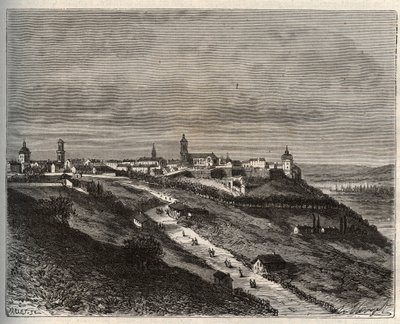 Frankrike, Champagne-Ardenne, Haute-Marne (52), Langres - gravyr i "La France illustrée: geografi, historia, statistisk administration" av V.-A. Maltbrunt. 1884 av French School