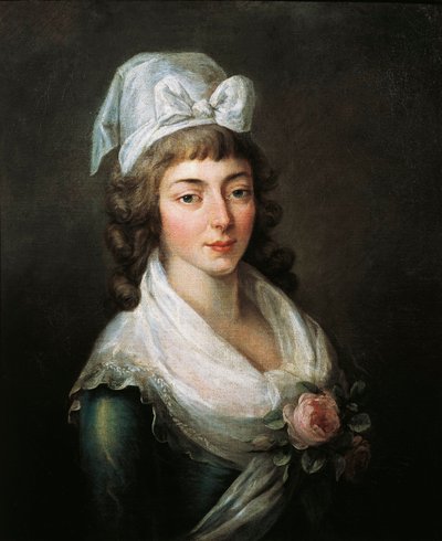 Frankrike, Paris, Versailles, Porträtt av Madame Roland (Marie-Jean Roland de la Platiere av French School
