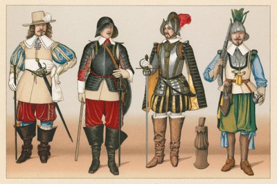 Frankrike XVI-XVII:e århundradet Kostym av French School