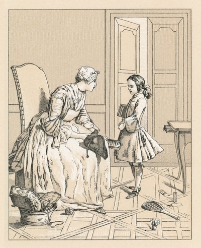 Frankrike XVIIIth Cent Dräkt av French School