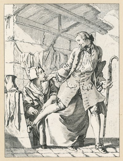 Frankrike XVIIIth Cent Dräkt av French School