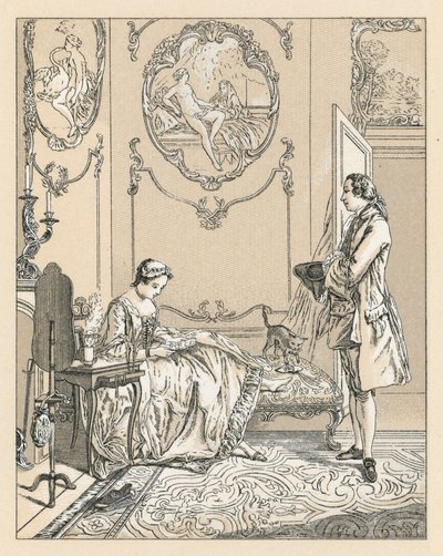 Frankrike XVIIIth Cent Dräkt av French School