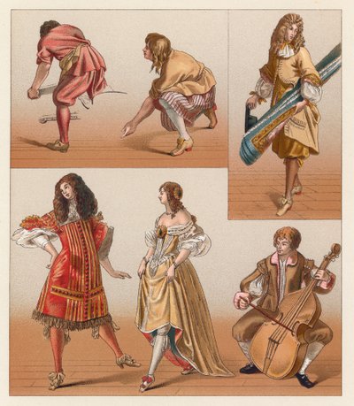 Frankrike XVIIth Cent Dräkt av French School