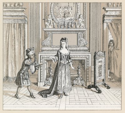 Frankrike XVIIth Cent Dräkt av French School