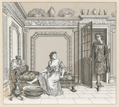 Frankrike XVIIth Cent Dräkt av French School