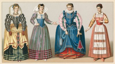 Frankrike XVIth Cent Dräkt av French School