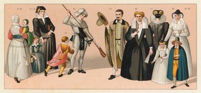 Frankrike XVIth Cent Dräkt av French School