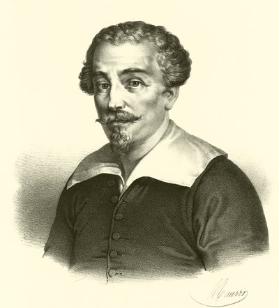 Francesco Albani eller Albano, porträtt (gravyr) av French School