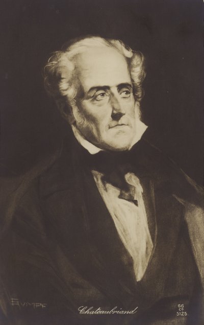 Francois-Rene de Chateaubriand (1768-1848), fransk författare, politiker och historiker av French School