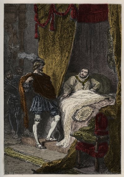 Francois 1er (1494-1547) överraskar Henrik VIII (1491-1547) på morgonen vid Camp du Drap d