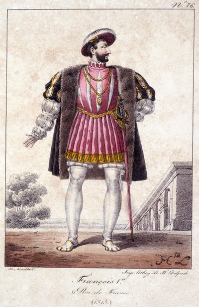 Francois I, kung av Frankrike född i Cognac 1494 och dog i Rambouillet 1547. av French School