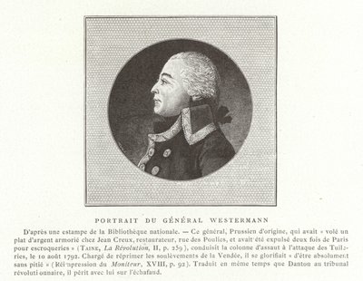 Francois Joseph Westermann, fransk politiker och general från de franska revolutionskrigen av French School