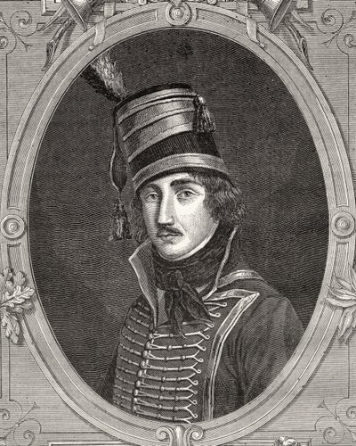 Francois Severin Marceau-Desgraviers, ur "Histoire de la Revolution Francaise" av Louis Blanc (1811-82) av French School