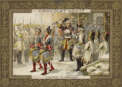 Francois de Chevert, fransk general, vid belägringen av Prag, 1741 av French School