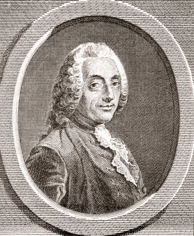 François-Augustin de Paradis de Moncrif, 1687-1770. fransk författare och poet. Från Les Heures Libres publicerad 1908. av French School