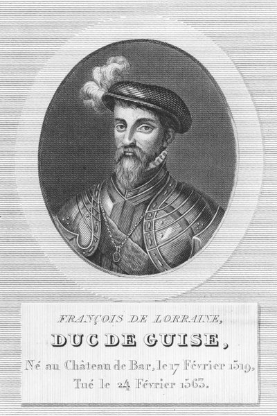 Francois de Lorraine, hertig av Guise (gravyr) av French School