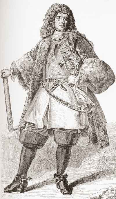 François de Neufville, 2. hertug af Villeroy, 1644 1730. Fransk soldat. Fra Les Heures Libres udgivet 1908.swed av French School