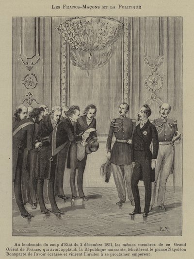 Frimurare och politik (gravyr) av French School
