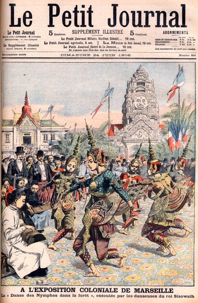 Fransk kolonialutställning i Marseille - Illustration för Le Petite Journal, 24 juni 1906 (gravyr) av French School