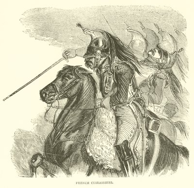 Franska Cuirassiers (gravyr) av French School