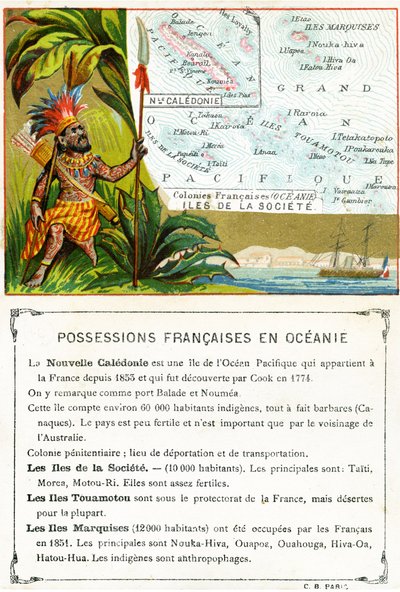 Franska ägodelar i Oceanien, ca 1890 av French School