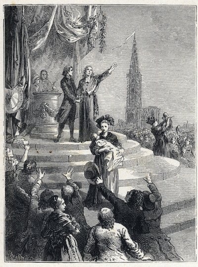 Franska revolutionen - Fete de la Federation i Strasbourg av French School