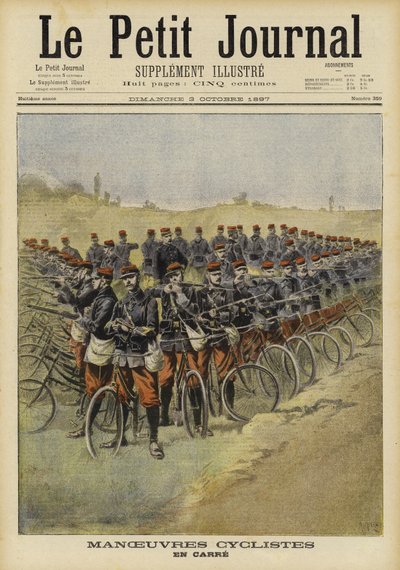 Franska cykeltrupper på manövrar av French School