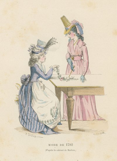 Franskt mode från 1792 av French School