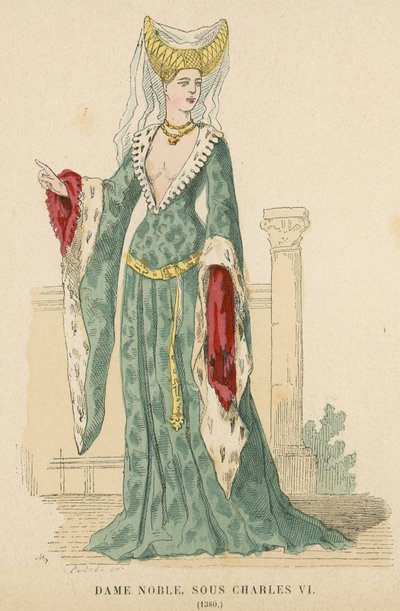Fransk adelskvinna under Karl VIs regeringstid, 1380 av French School