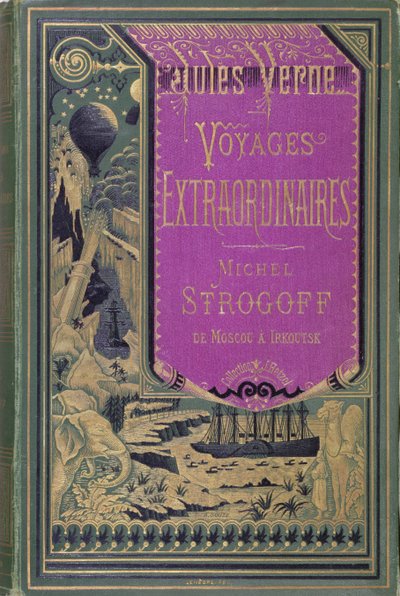 Främre omslaget till Michel Strogoff av Jules Verne (1828-1905) 1876 av French School