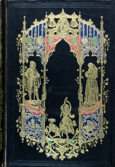 Framsidan av en upplaga av Notre-Dame de Paris av Victor Hugo (1802-85) utgiven av Editions Perrotin, Paris, 1844 (läder och guld) av French School
