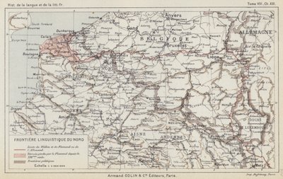 Northern Linguistic Frontier (färg litho) av French School