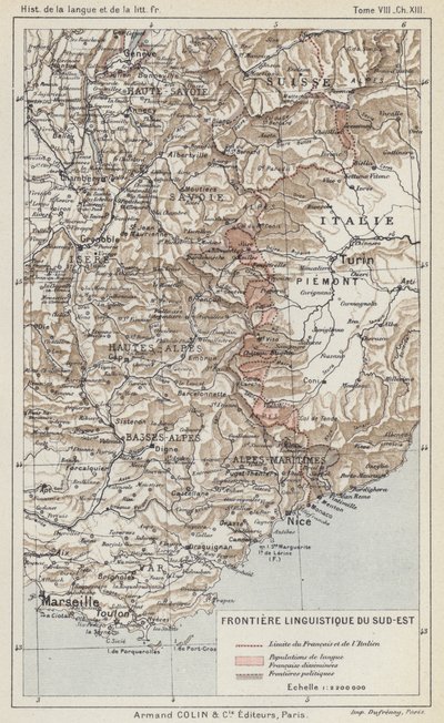 Southeast Linguistic Frontier (färg litho) av French School