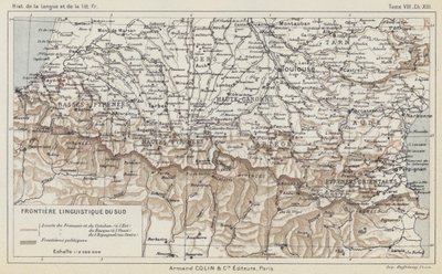 Southern Linguistic Frontier (färg litho) av French School