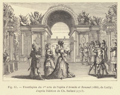 Frontispice av första akten av operan Armide och Renaud av French School