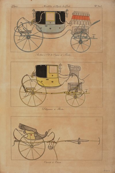 Möbler och smakföremål (färgad gravyr) av French School