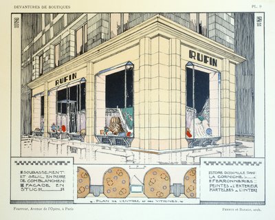 Furrier, tallrik 9, illustration från Devantures de Boutiques av Louis-Pierre Sezille, Paris, 1927 av French School