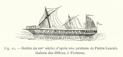 1300-talsbyss; efter en målning av Pietro Laurati, Uffizierna, Florens (gravyr) av French School