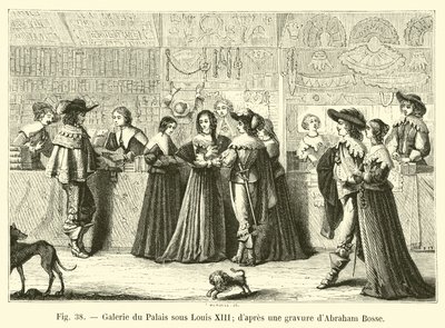Galleri av slottet under Ludvig XIII, efter gravyr av Abraham Bosse av French School