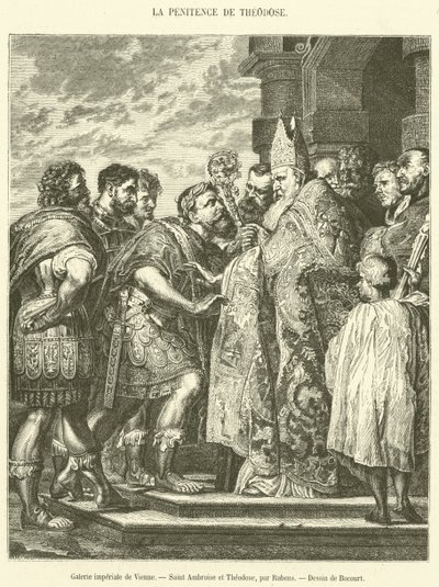 Imperial Gallery of Wien, Saint Ambrose and Theodosius (gravyr) av French School