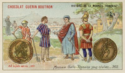 Gallo-romerska pengar under Julians regeringstid, 362 (chromolitho) av French School