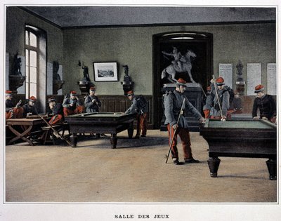 Spelrum: soldater som spelar biljard och från - i "Album militaire"" - infanteri av French School