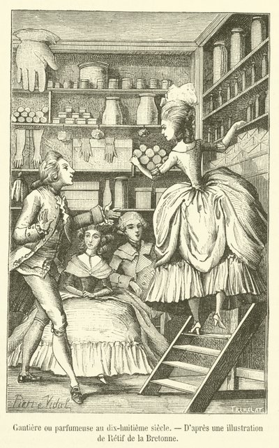 Gantière eller parfymör på 1700-talet (gravyr) av French School